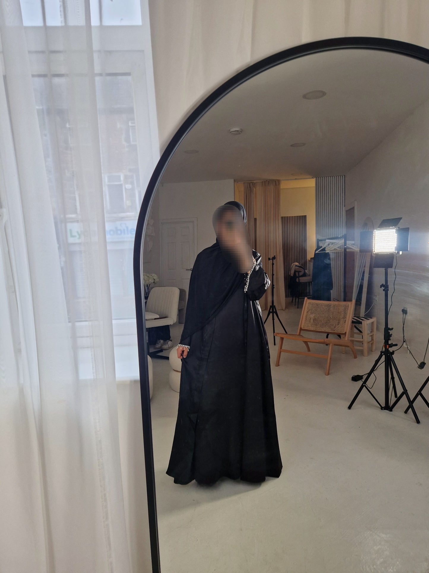 Black Pearly Abaya set