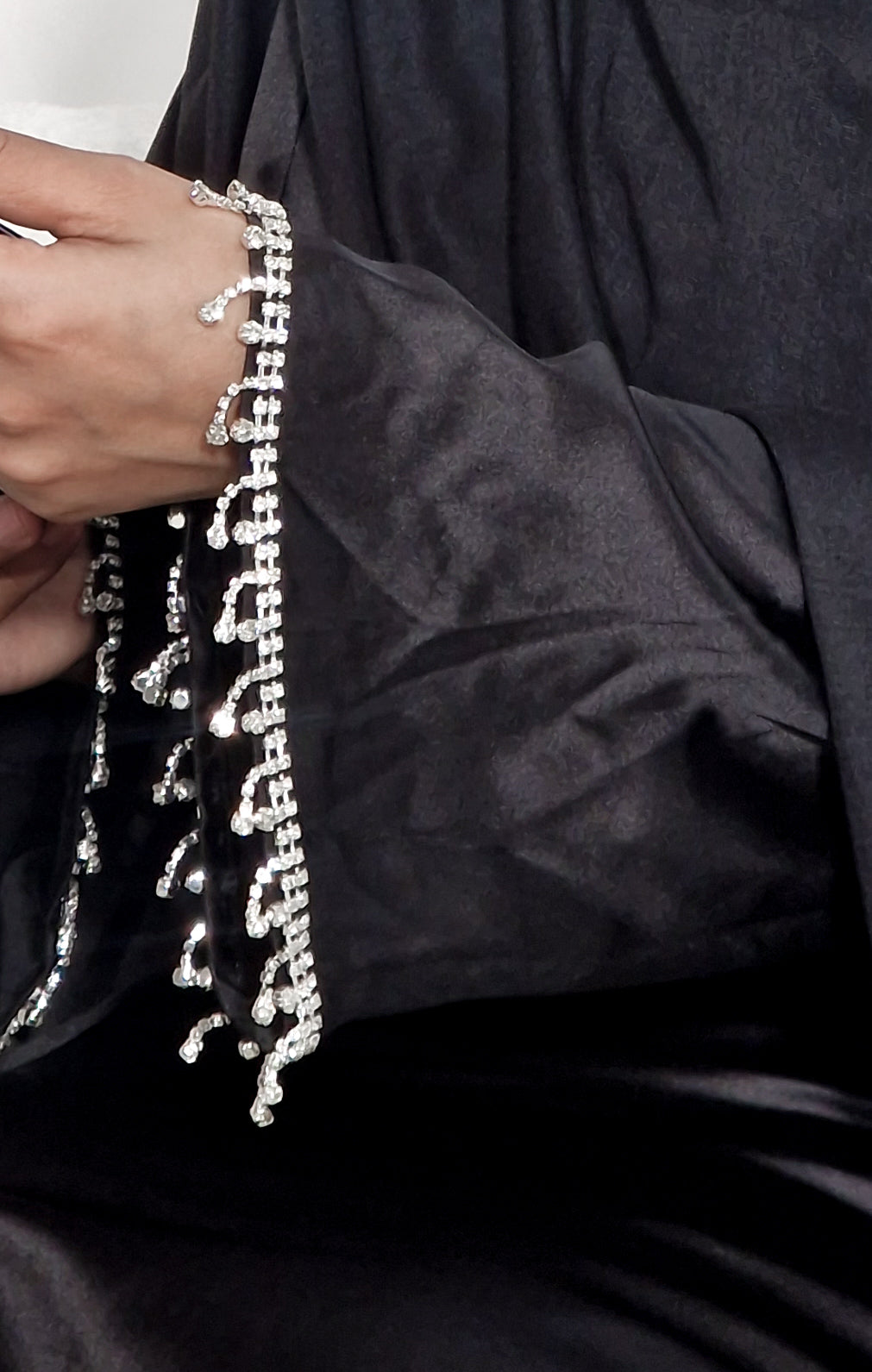 Black Pearly Abaya set