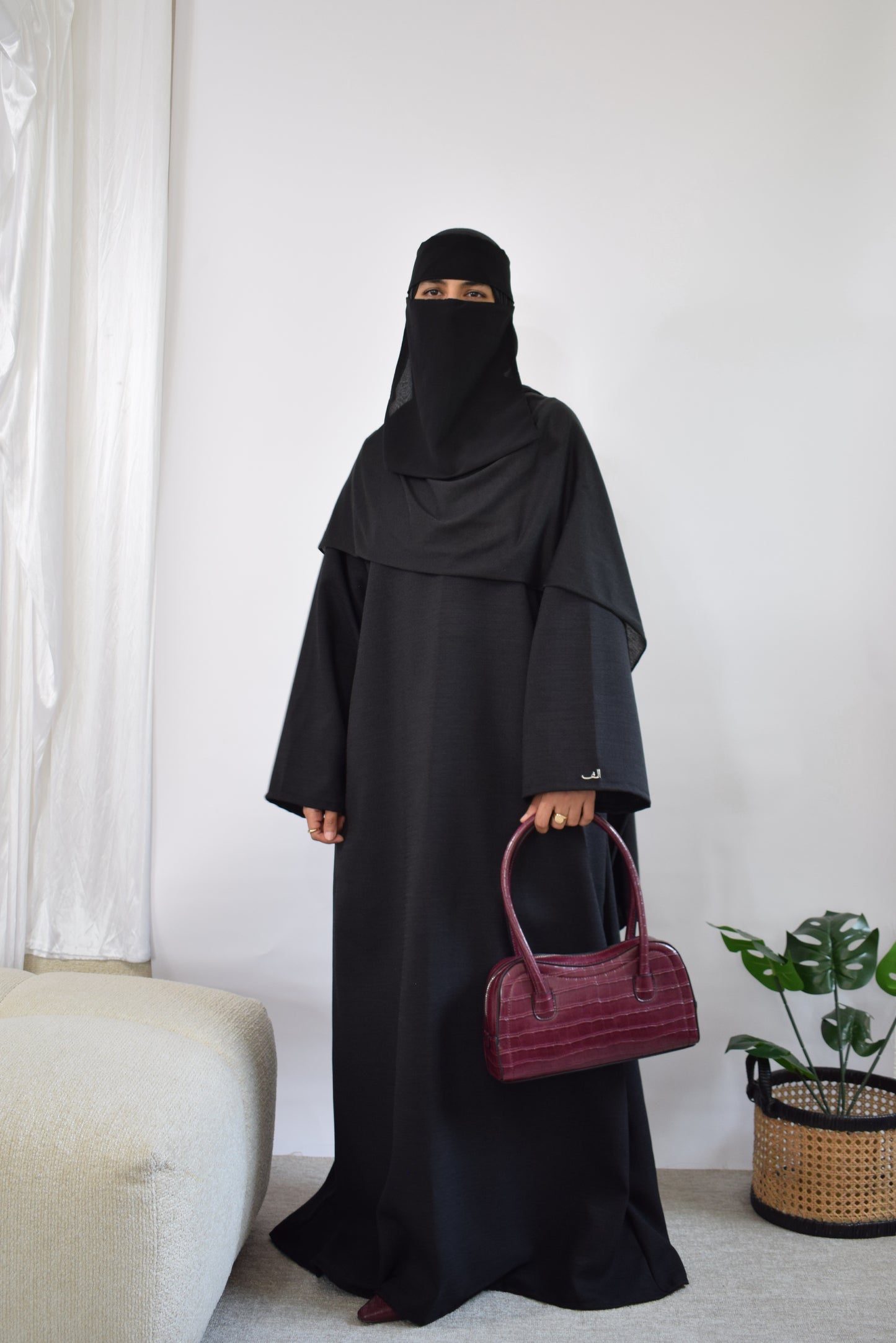 Black Linen Look Abaya