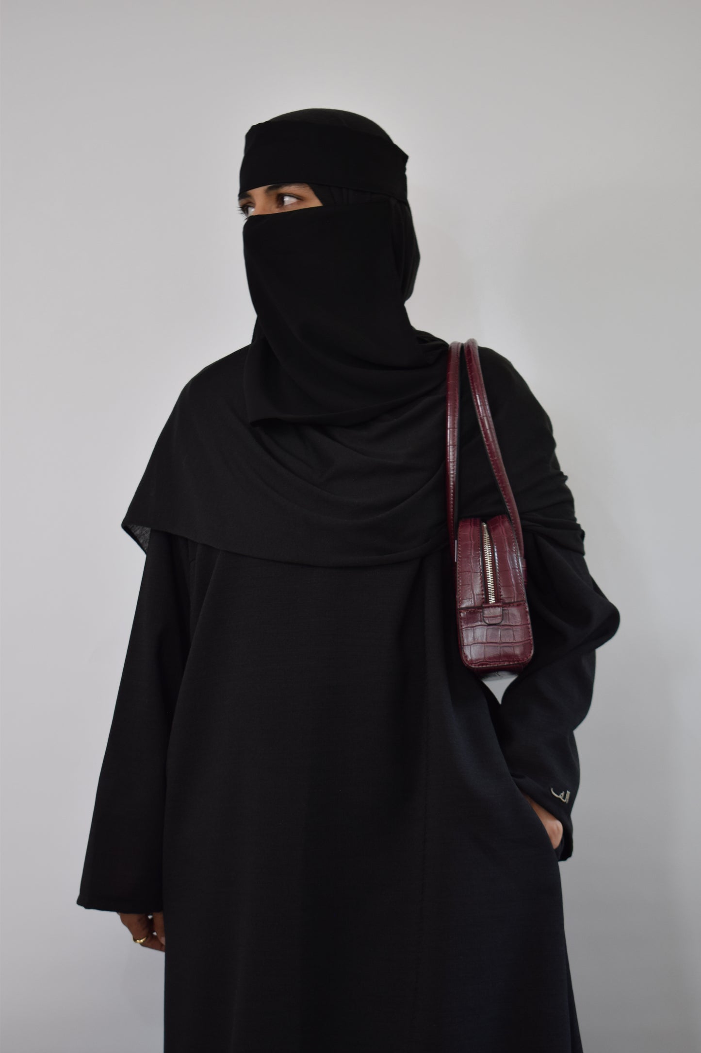 Black Linen Look Abaya