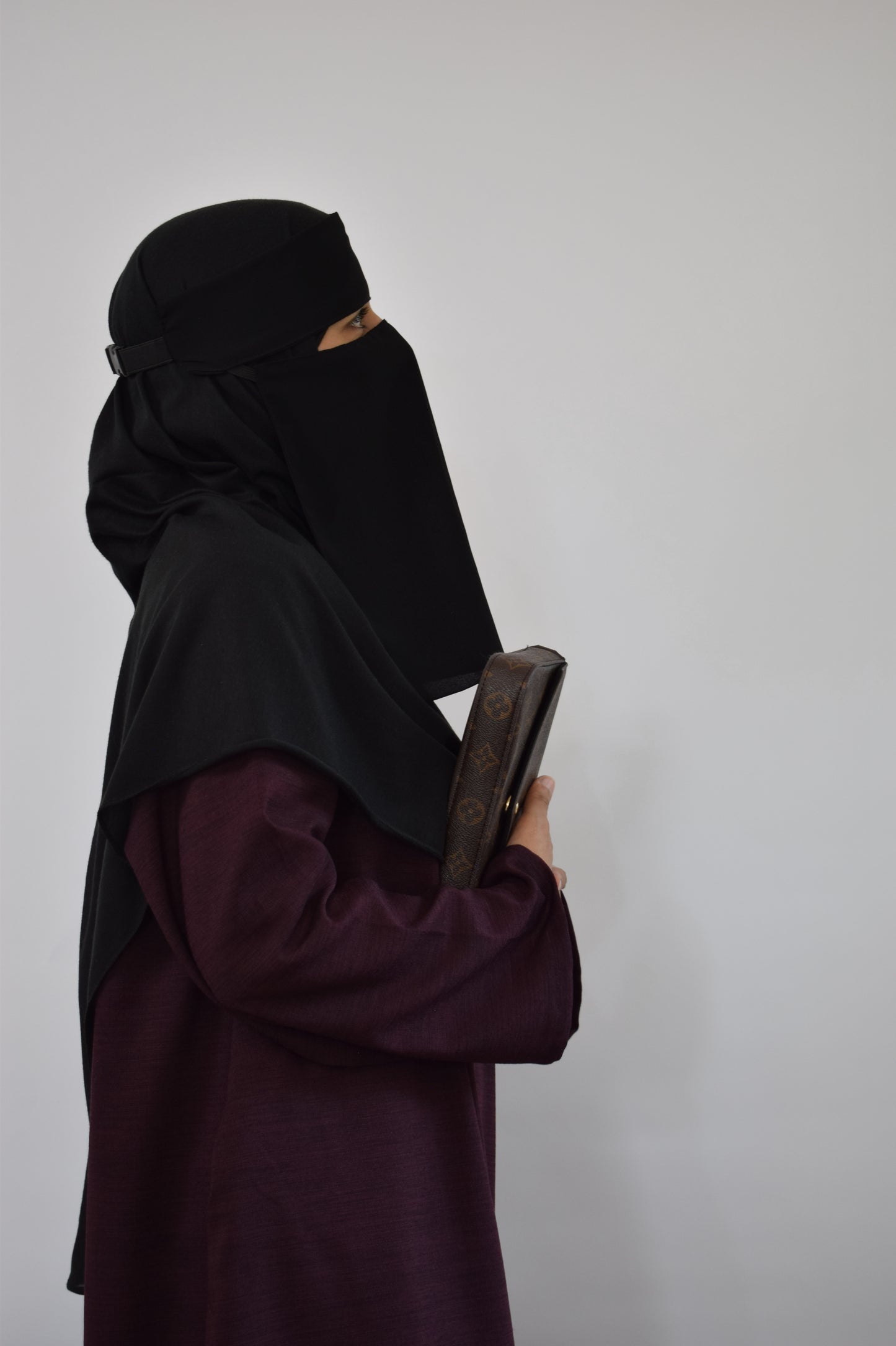 Plum Linen Look Abaya
