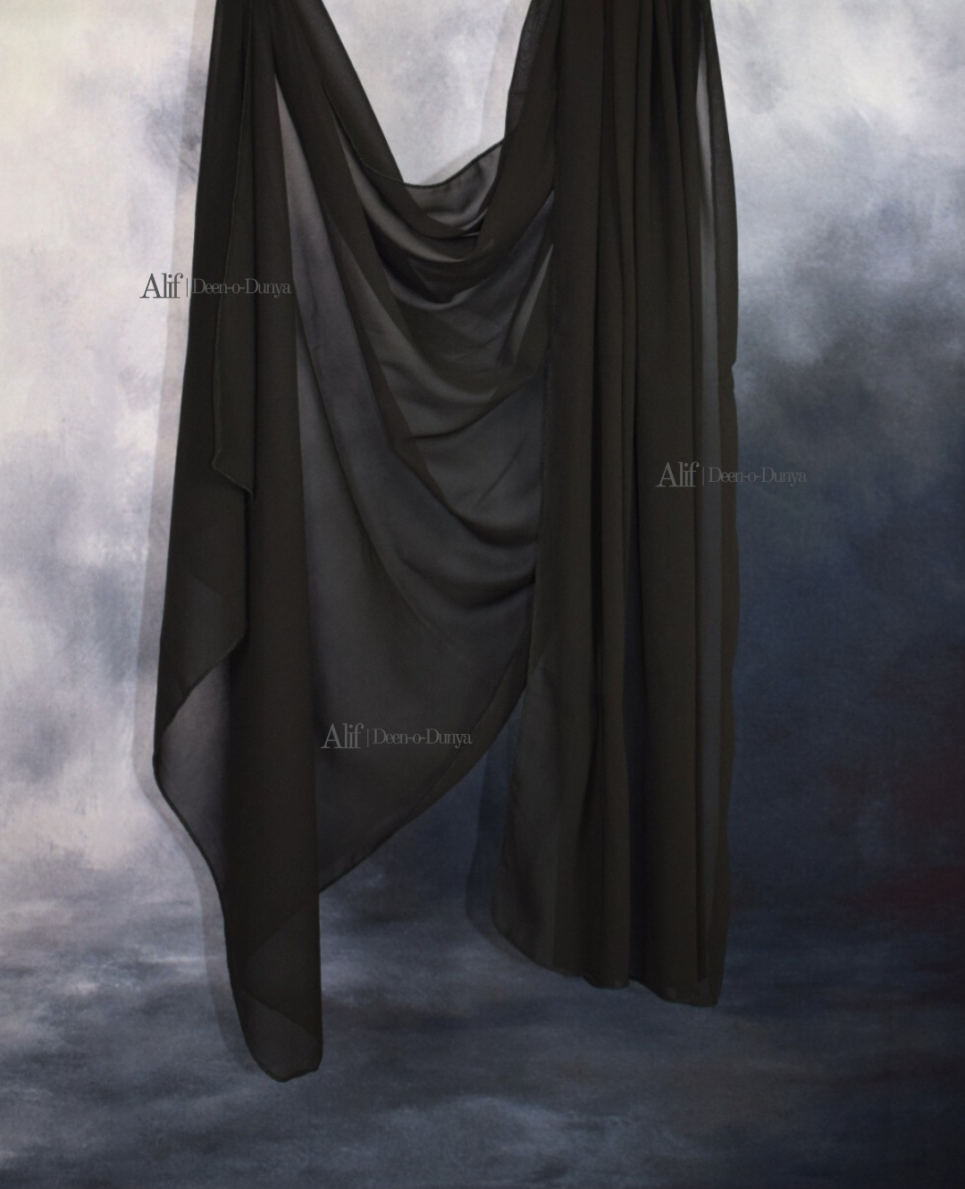 Black Lightweight Chiffon Hijab