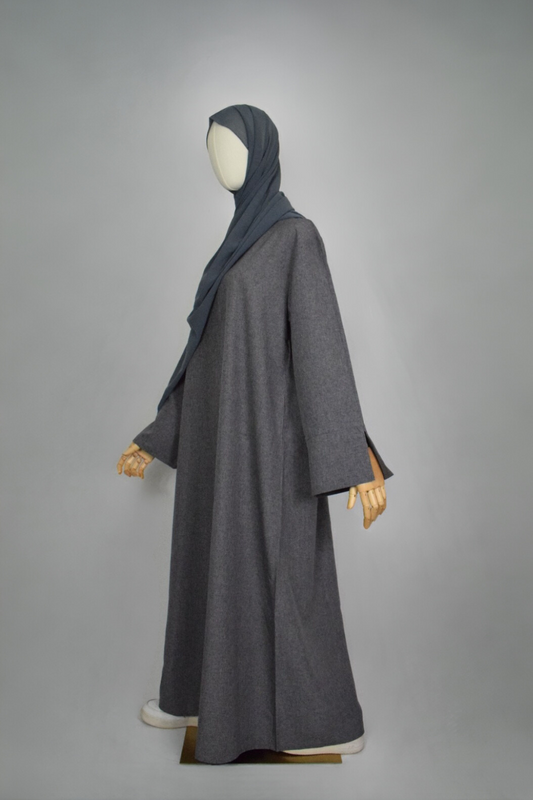 Solid grey abaya