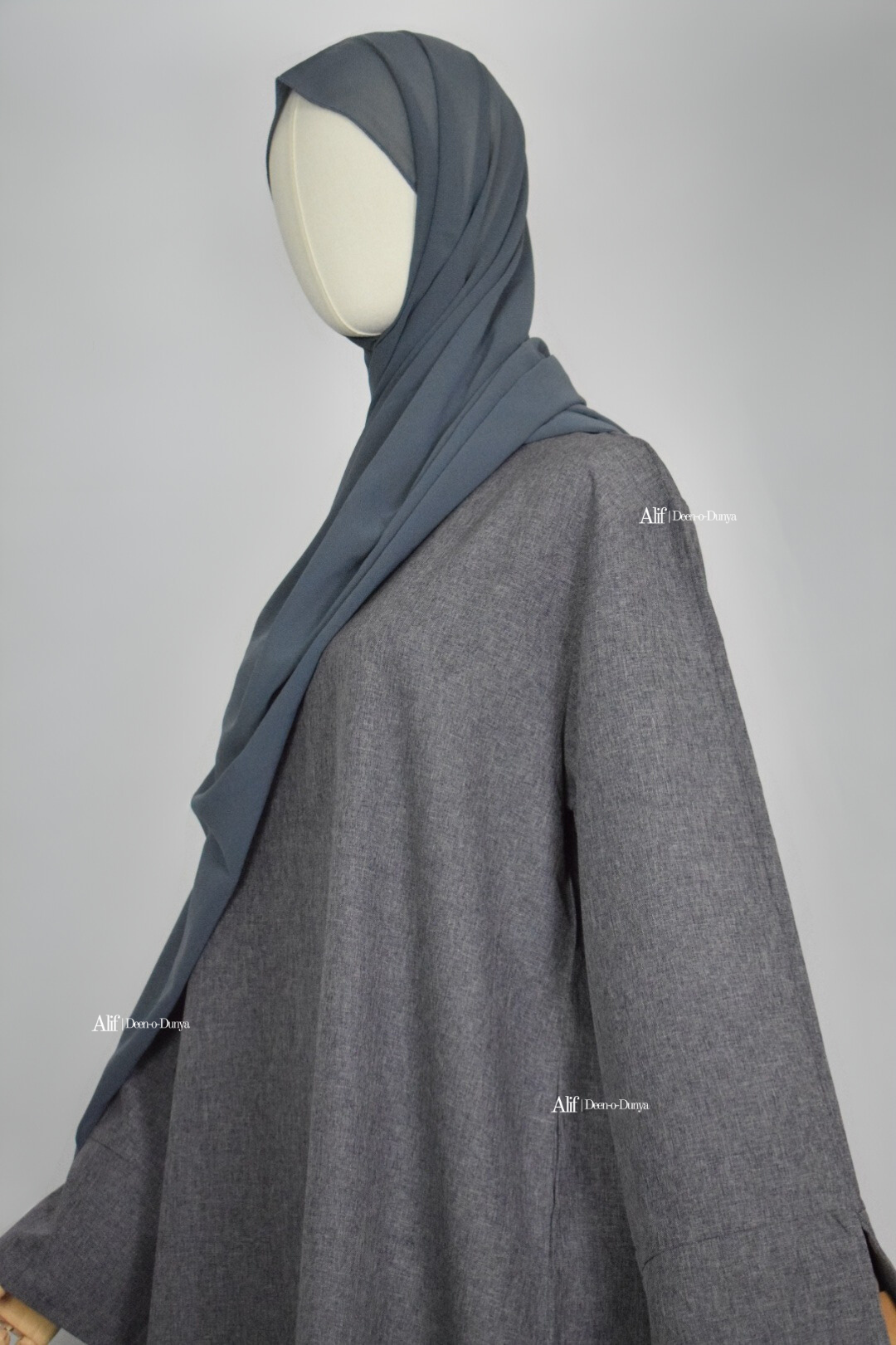 Solid grey abaya