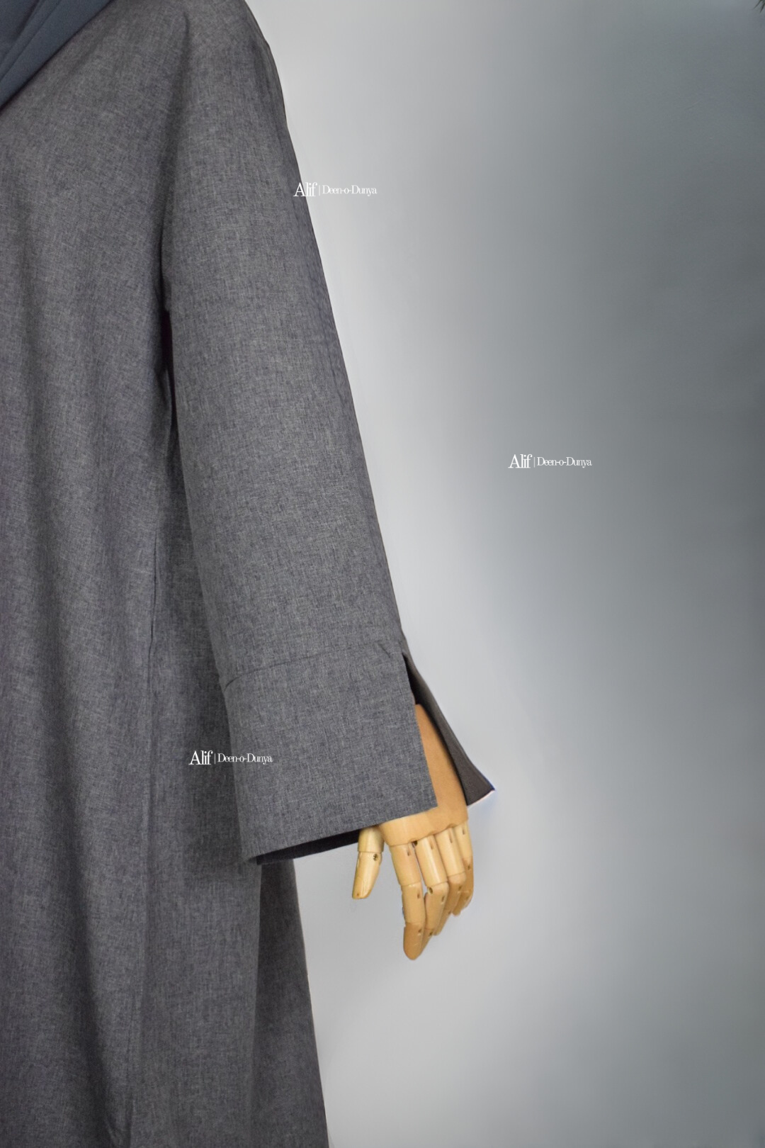 Solid grey abaya