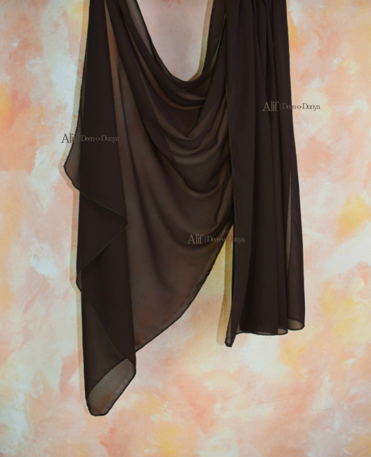 Coffee Brown Lightweight Chiffon Hijab