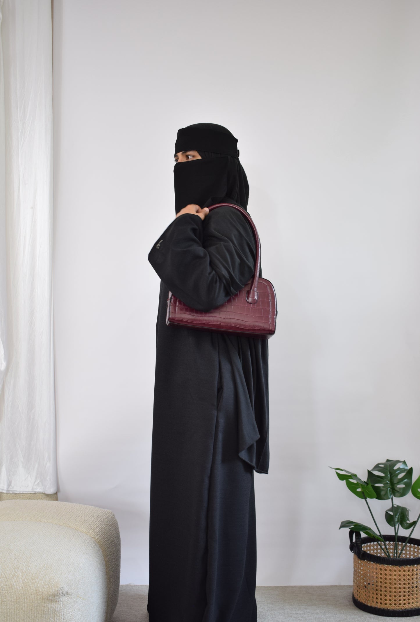Black Linen Look Abaya